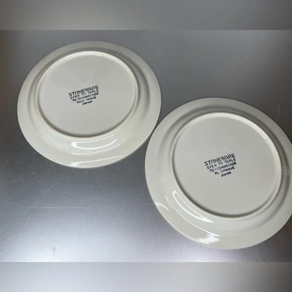 Vintage Dinner Ware Small Plate Florals Stoneware Oven to Table Japan Set of 2